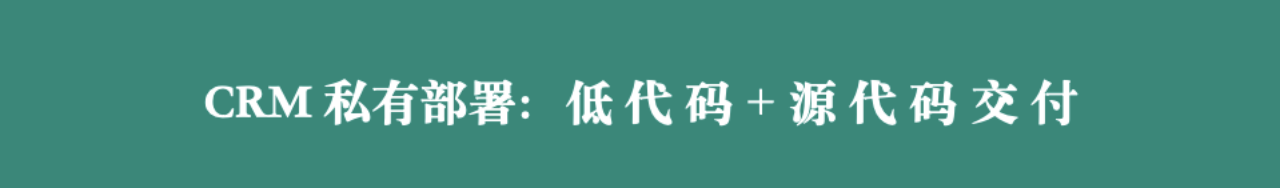 CRM：私有部署，低代码+源代码交付赋能多元企业腾飞